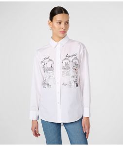 KARL LAGERFELD WHITE SHIRT WITH PARIS BOUTIQUE SCENE