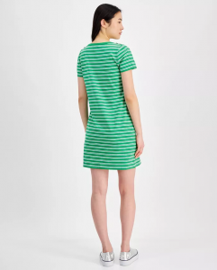 Tommy Hilfiger Striped Logo Short-Sleeve T-Shirt Dress
